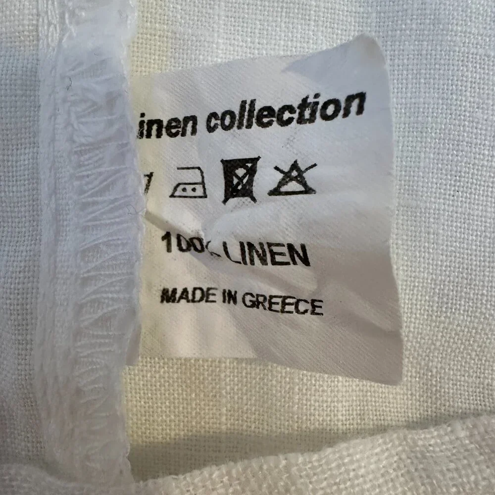 NWT Grand Greece Women’s M White 3/4 Sleeve 100% Linen Resort Wear Top Blouse - Picture 14 of 14